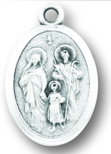 Holy Family Silver Oxidized Medal