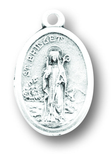 St. Patrick & St. Brigid oxidized medal