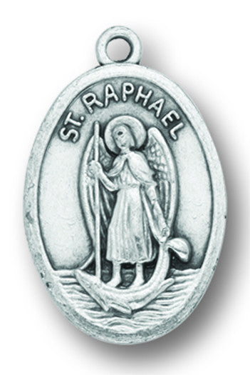 St. Raphael Silver Oxidized Medal