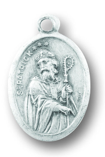 St. Patrick & St. Brigid oxidized medal