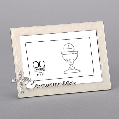 First Communion with Rhinestone Cross Frame
