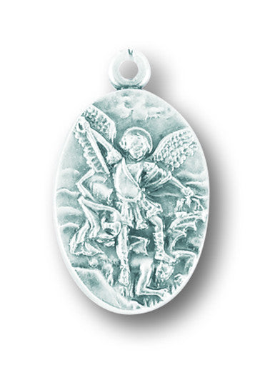 St. Michael Oxidized Medal (1")
