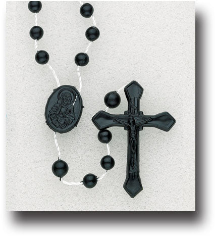 Black Plastic Cord Rosary