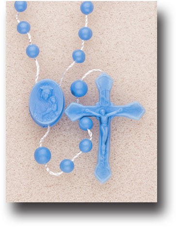 Blue Plastic Cord Rosary