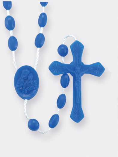 Dark Blue Plastic Cord Rosary
