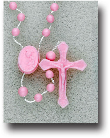 Pink Plastic Cord Rosary