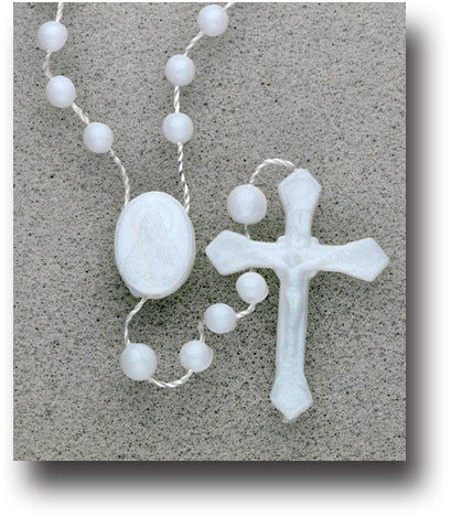 White Plastic Cord Rosary