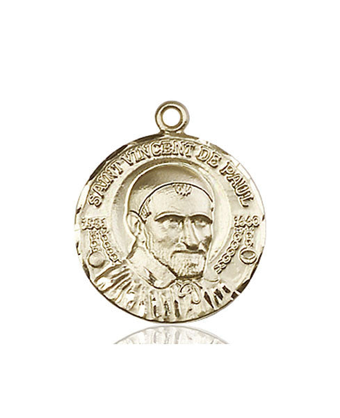 Medalla de San Vicente de Paúl en oro de 14kt