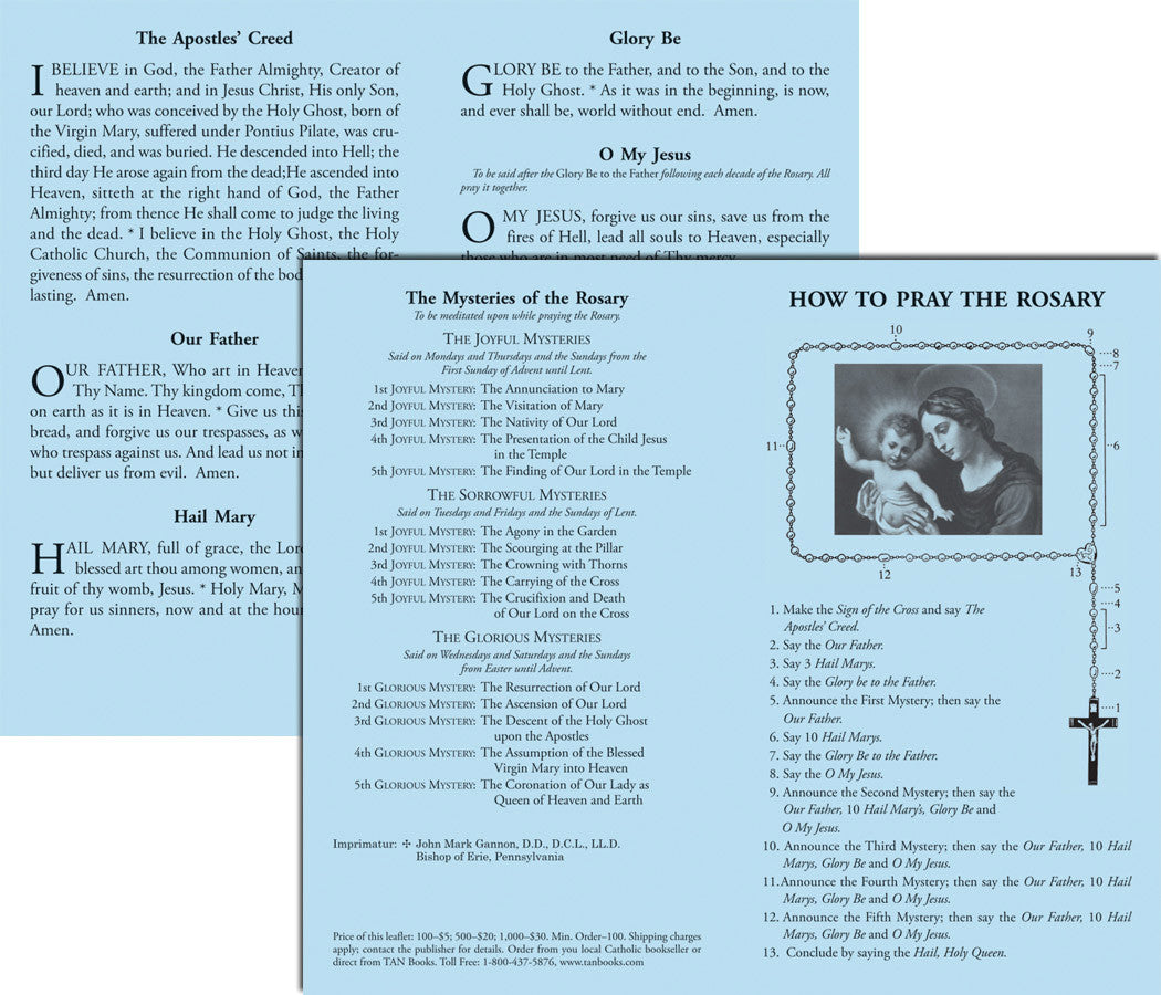 How to Say the Rosary Prayer paper folder