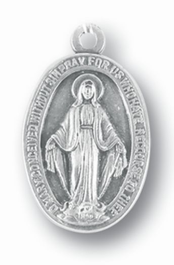 Miraculous Medal  1" Oxidized