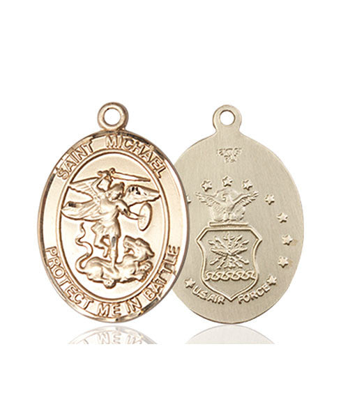 Medalla de San Miguel Arcángel en oro de 14kt