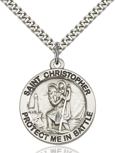Sterling Silver St. Christopher Pendant