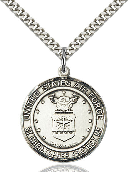 Sterling Silver AIR FORCE/ST. CHRISTOPHER Pendant