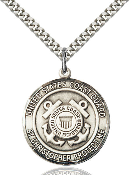 Sterling Silver COAST GUARD/ST. CHRISTOPHER Pendant