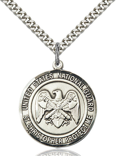 Sterling Silver NAT'L GUARD/ST. CHRISTOPHER Pendant