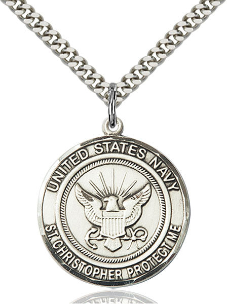 Sterling Silver NAVY/ST. CHRISTOPHER Pendant