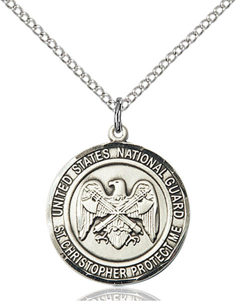 Sterling Silver NAT'L GUARD/ST. CHRISTOPHER Pendant