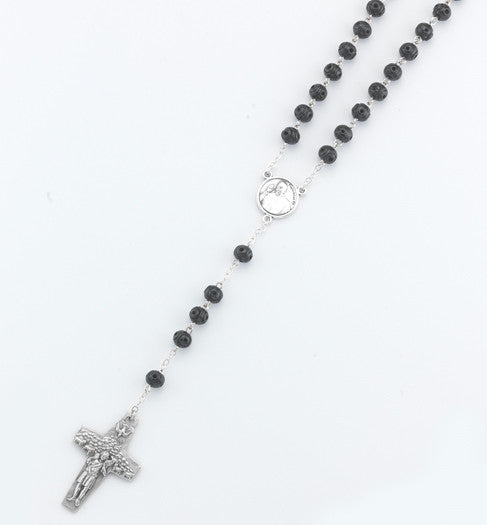 Black Wood Pope Francis Rosary