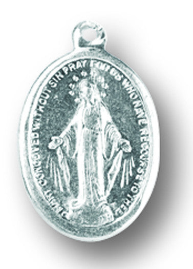 Miraculous Medal Antique Silver