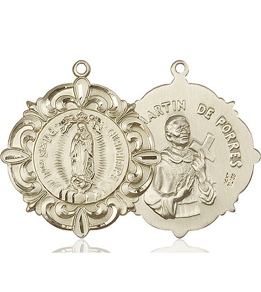 Oro de 14 kt O/L de Guadalupe / Medalla Martín de Porres