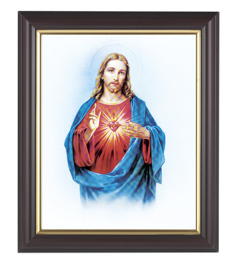 Sacred Heart in Walnut Frame