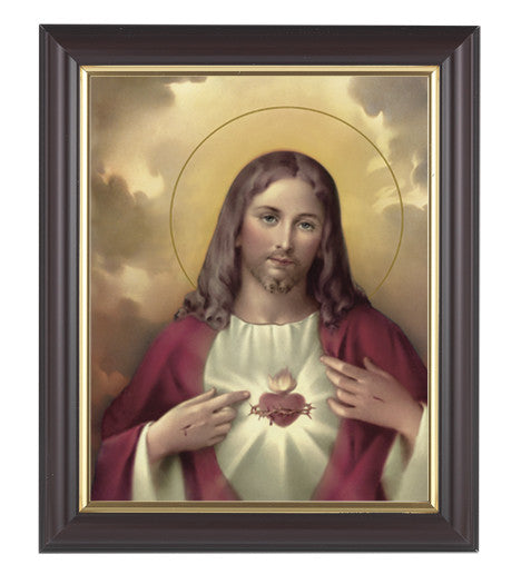 Sacred Heart in Walnut Frame