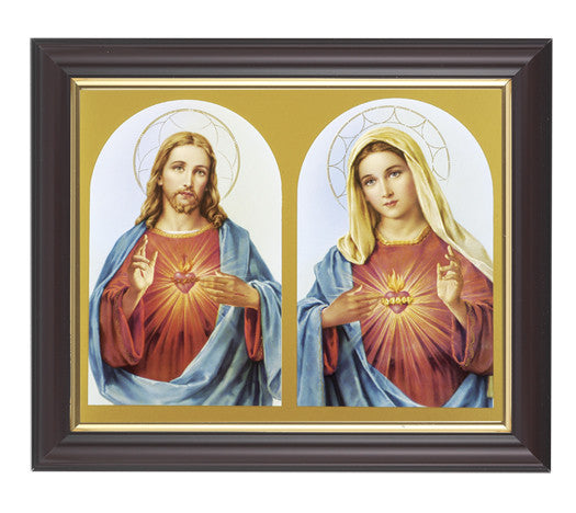 Sacred Hearts in Walnut Frame