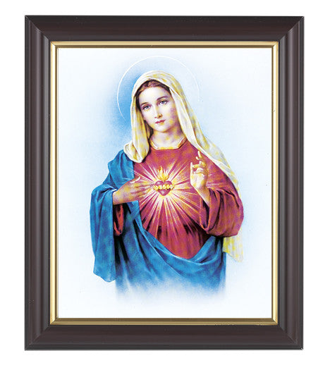 Immaculate Heart of Mary in Walnut Frame