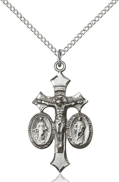 Silver Filled Jesus, Mary & Joseph Pendant