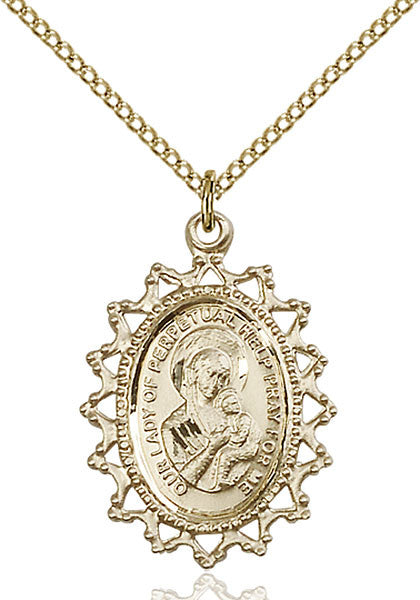 Gold Filled O/L of Perpetual Help Pendant