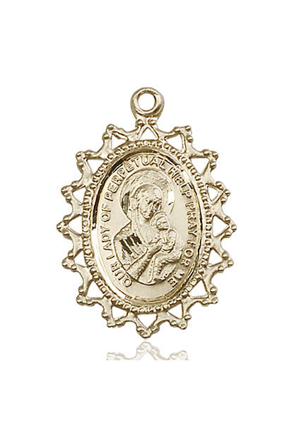 Medalla O/L de oro de 14 quilates del Perpetuo Socorro