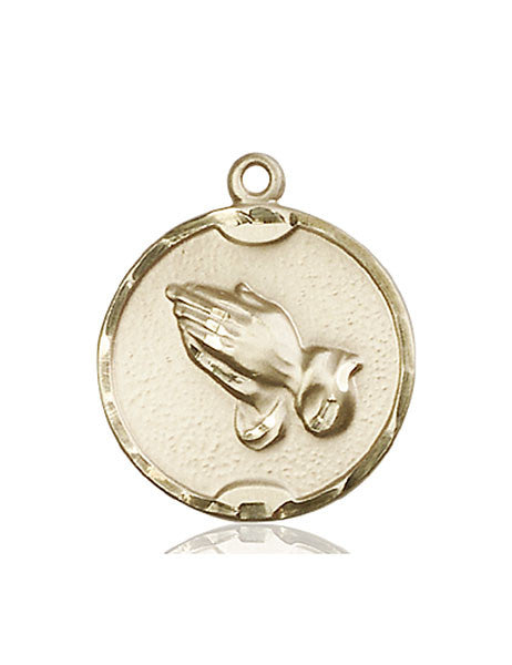 14kt Gold Praying Hands Medal