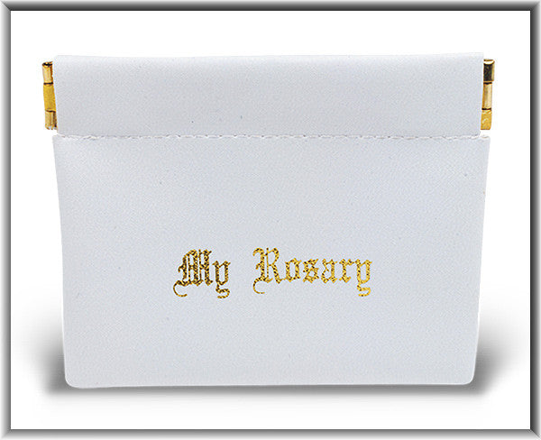 White Snap Rosary Case
