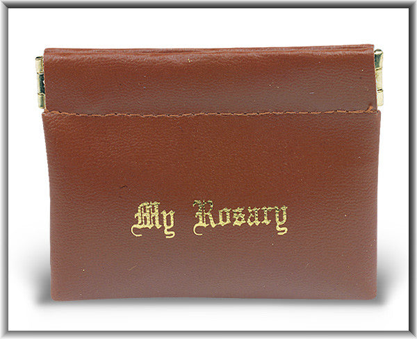 Brown Snap Rosary Case