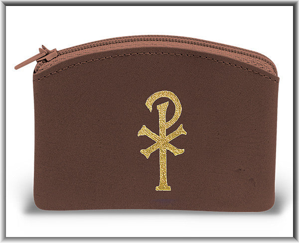 Brown Rosary Case W/Zipper