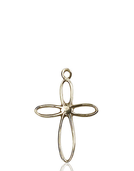 14kt Gold Loop Cross Medal