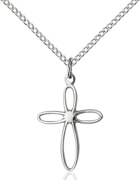 Sterling Silver Loop Cross Pendant