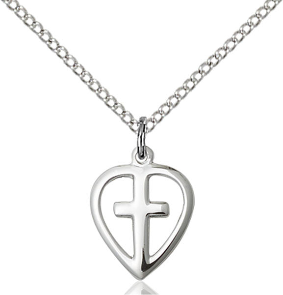 Sterling Silver Heart / Cross Pendant
