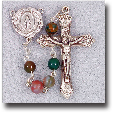 India Agate Bead Rosary
