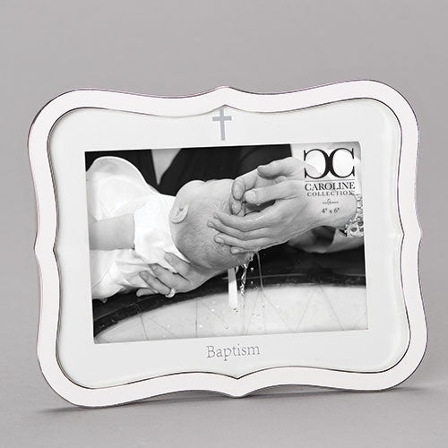 White Baptism Picture Frame