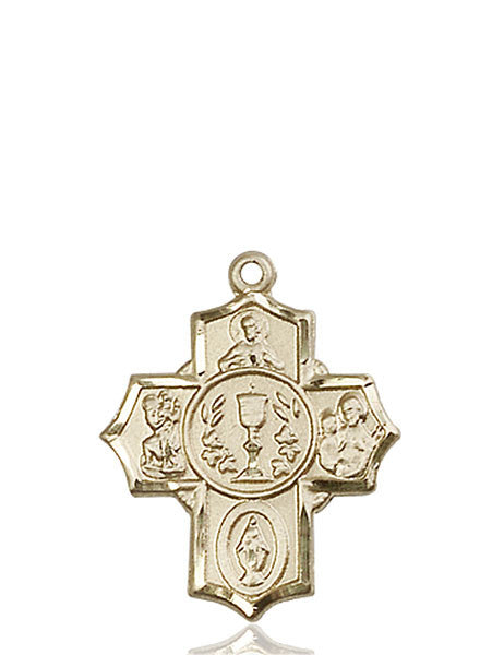Medalla de crucifijo del milenio de oro de 14 kt