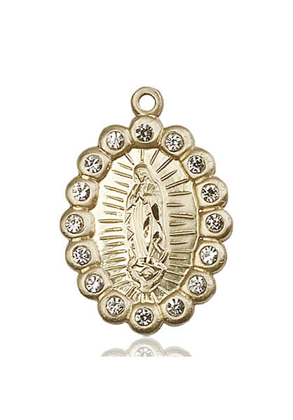 Medalla O/L de Guadalupe en oro de 14kt