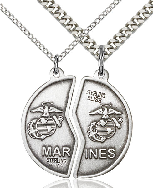 Sterling Silver Miz Pah Coin Set / Marines Pendant