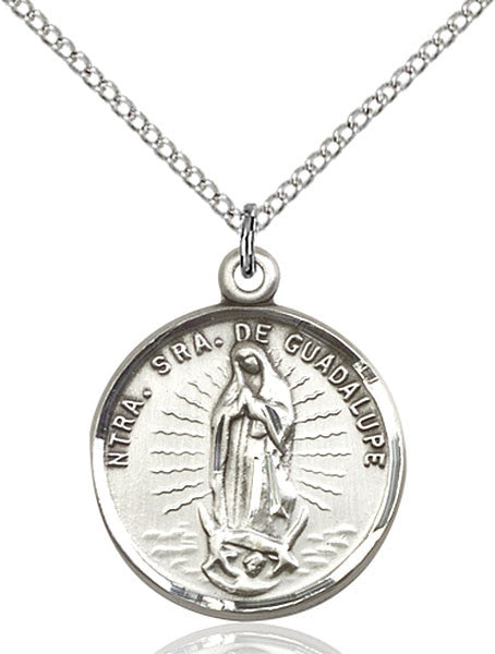 Sterling Silver O/L of Guadalupe Pendant