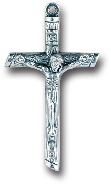 2" Oxidized Log Crucifix