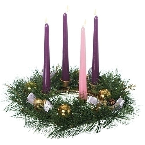 Advent Wreath with Purple Ribbon [candles not included]