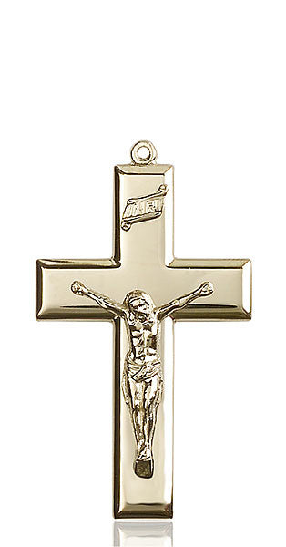 14kt Gold Crucifix Medal
