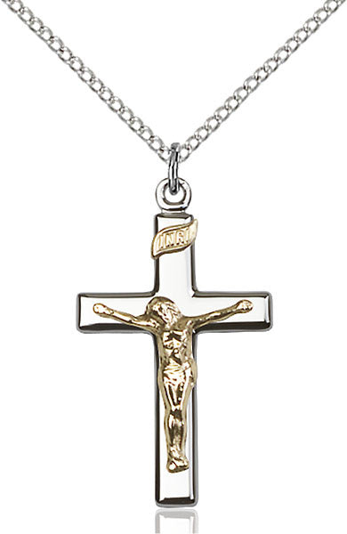 Two-Tone GF/SS Crucifix Pendant