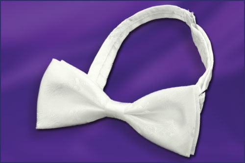 Satin First Communion White Bow Tie With Chalices