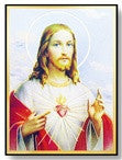 Sacred Heart Jesus Gold Embossed Magnet